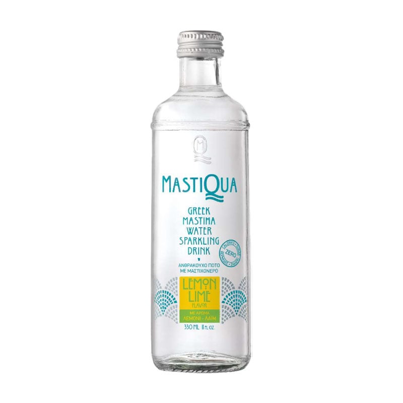 Mastiqua Greek Mastiha Sparkling Water Drink with Lemon Flavour 330 ml