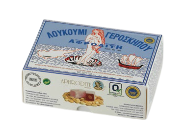 Rose and almond loukoumi from Geroskipou, Cyprus