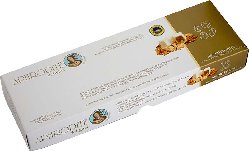 Aphrodite Delights loukoumi boxes in assorted flavours