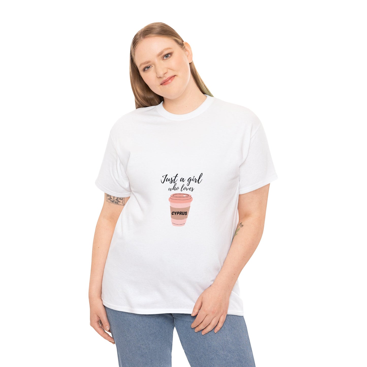Just a Girl that loves Cyprus  Heavy Cotton Tee