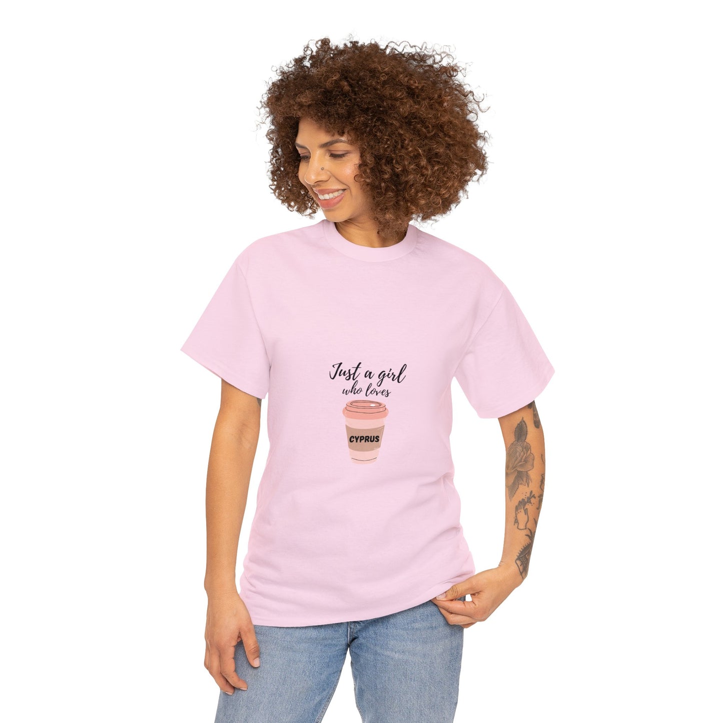 Just a Girl that loves Cyprus  Heavy Cotton Tee