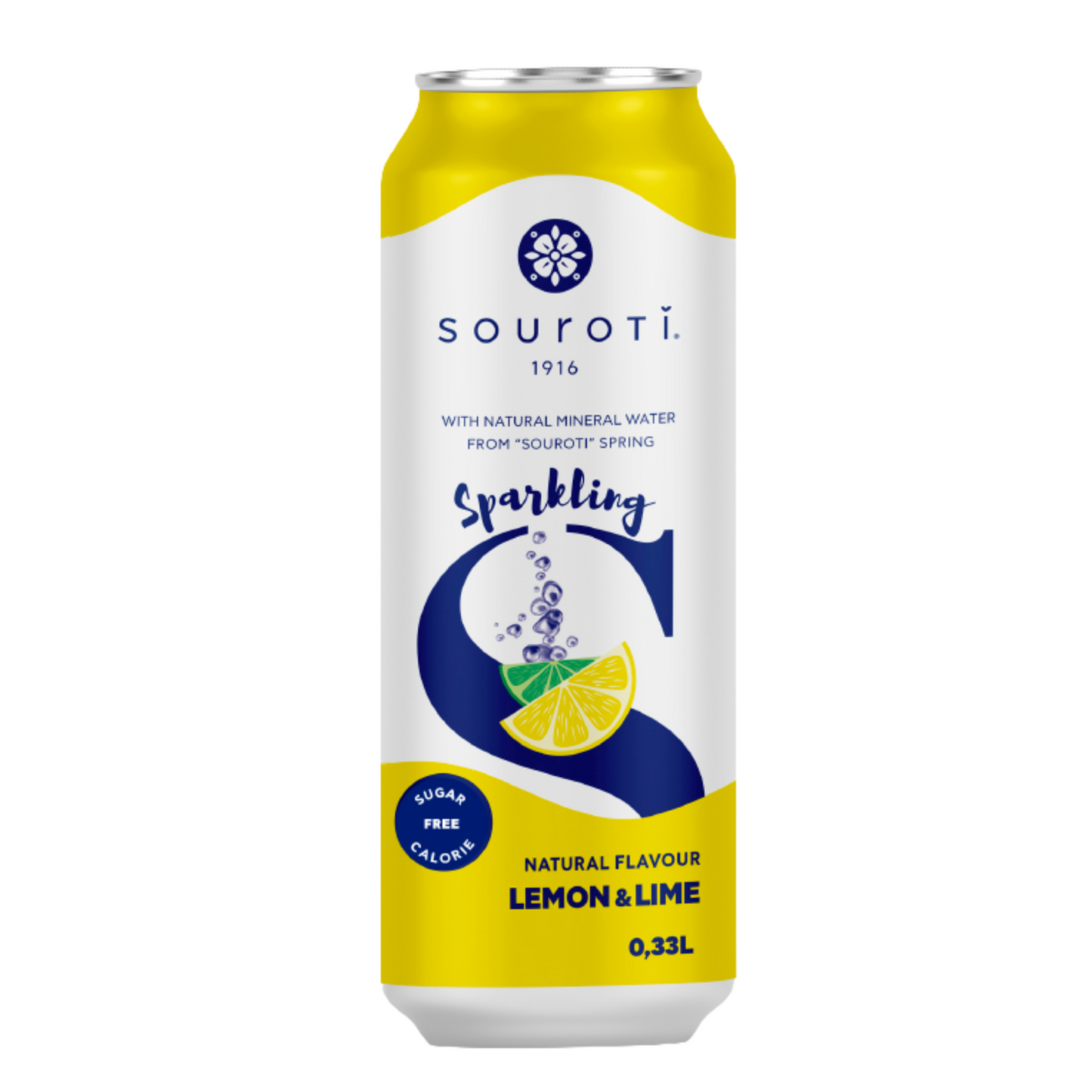 Souroti Lemon & Lime Flavored Carbonated Mineral Water 330ml