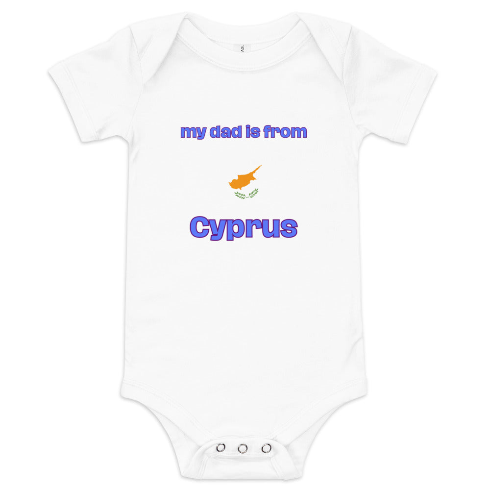 My dad is from Cyprus Baby short sleeve one piece