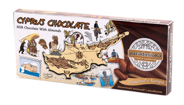 Cyprus Milk Chocobar With Almonds 100g