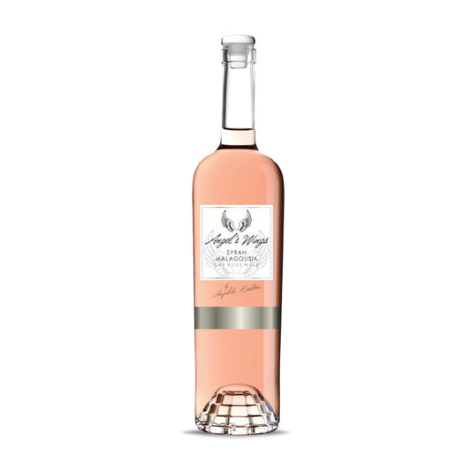 Angels Wings Rose Dry Wine 750 ml from Greece - a pleasant wine, cool with a pale pink-salmon color from the blend of Syrah and Malagousia varieties.