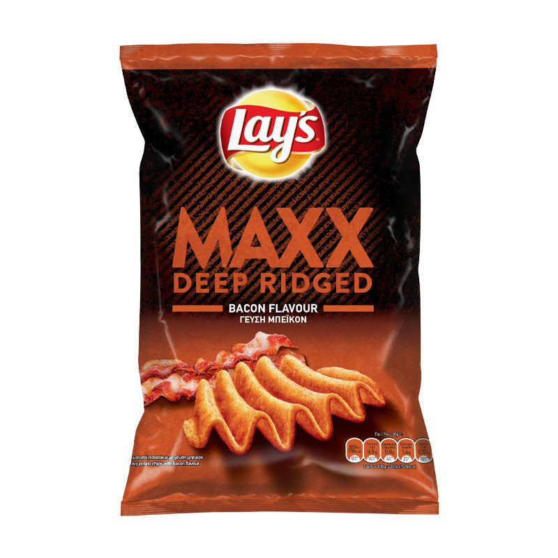 MAXX Deep Ridged Bacon Flavour Chips 180 g